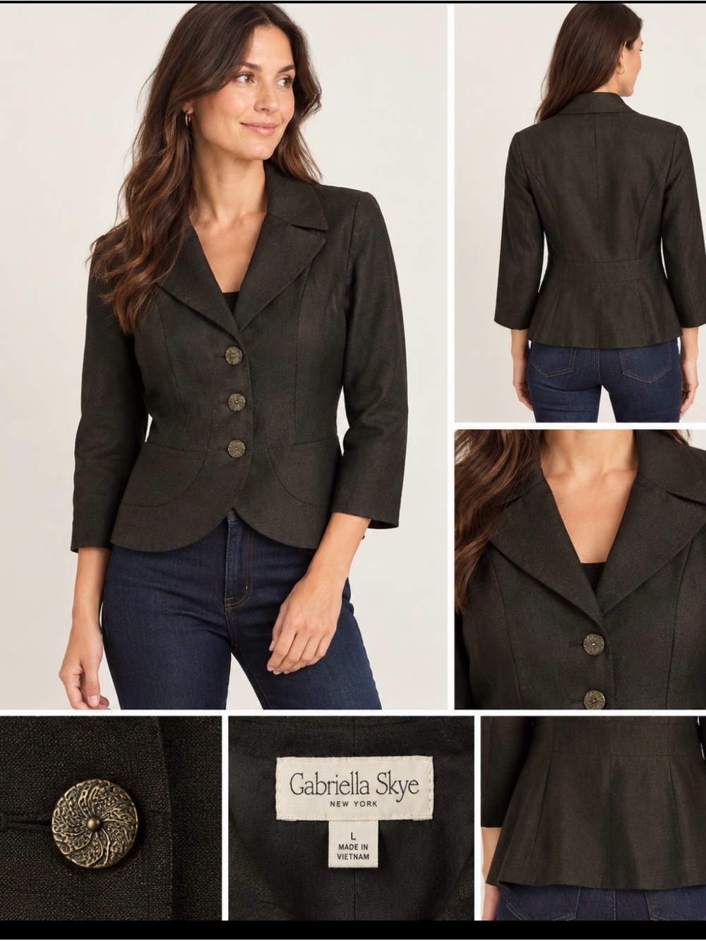 Chocolate Brown Tailored Peplum Jacket